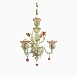 Three-Light Opal Chandelier, 1983