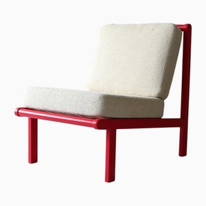 Vintage Scandinavian Cherry Red Lounge Chair, 1960s