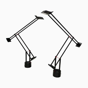 Moderne Italienische Schwarze Tizio Tischlampen von Richard Sapper für Artemide, 1980er, 2er Set