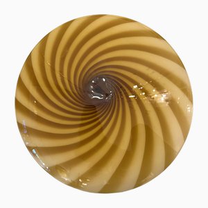 Applique Murale en Verre de Murano Swirls Blanc Lacté et Vert par Simoeng, Italie