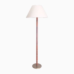 Floor Lamp with Teak and Brass, 1950s