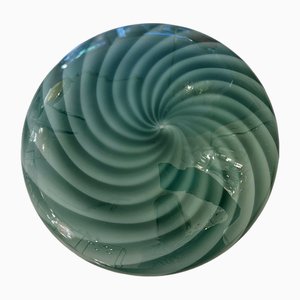Applique Murale en Verre de Murano Swirls Blanc Lacté et Vert par Simoeng, Italie