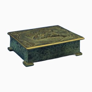 Vintage Danish Bronze Cigarette Box by Aedel Malm, 1920s