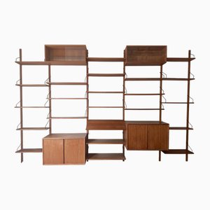 Large Danish Modular Teak Shelf System by Poul Cadovius, 1950s