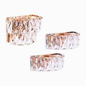 Cut Crystal Sconces from Kinkeldey, 1970s, Set of 3