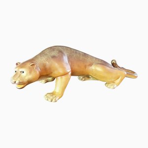 Panther, 1970s, Gilded Ceramic
