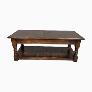 Vintage Oak Plank Coffee Table, 1920
