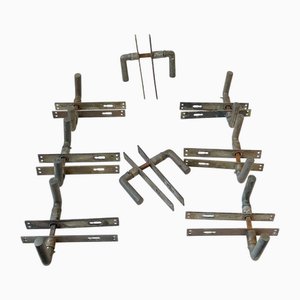 Art Deco Scandinavian Door Handles in Brass, 1930s, Set of 8