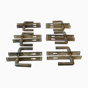 Art Deco Scandinavian Door Handles in Brass, 1930s, Set of 6