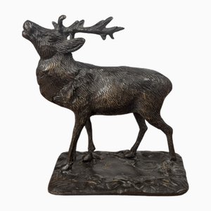 Bronze Sculpture of a Deer in the style of Paul-Édouard Delabrière, 1890s