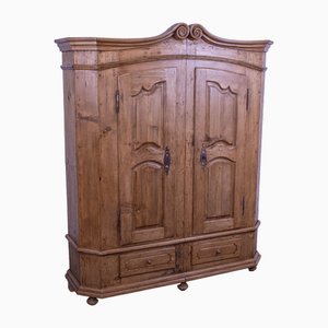 Two Door Pine Wardrobe with Original Lock & Key, 1820
