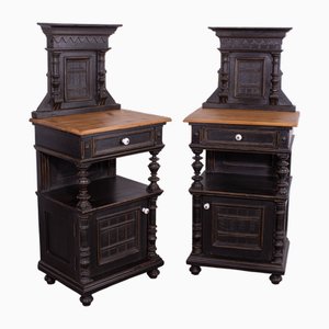 Comodini in pino, fine XIX secolo, 1899, set di 2