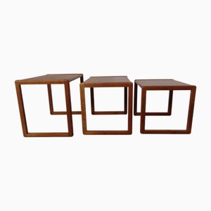 Tables Gigognes en Teck par Preben Schou, Danemark, 1960s, Set de 3