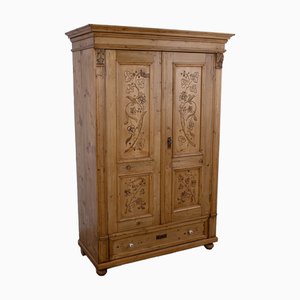 Armoire à Deux Portes avec Finition Cirée, 1900s