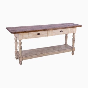 Antique Pine Dining Table with Waxed Top, 1900s