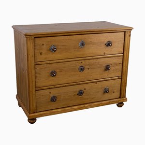 Commode à Trois Tiroirs en Pin avec Finition Cirée, 1899