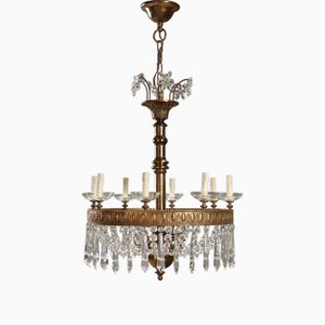 Empire Style Chandelier in Gilded and Embossed Metal