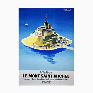 Affiche Mont Saint-Michel par Bernard Villemot pour SNCF, 1968