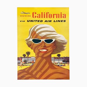 United Airlines California Poster, 1950
