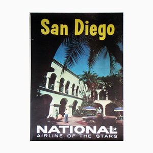 San Diego Poster from National Airlines, 1955