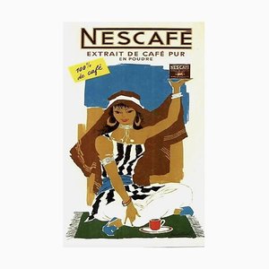 Nescafe Extrait De Cafe Pur En Poudre Poster, 1960