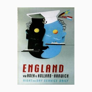 England Night and Day Service Daily Poster, 1960