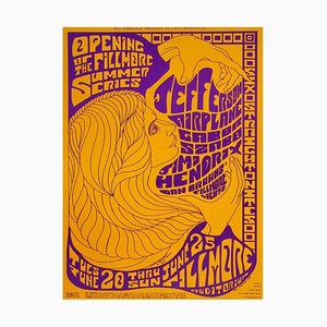 Jefferson Airplane and Jimi Hendrix at Fillmore Auditorium Poster, 1967