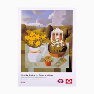 Simply Spring by Tube and Bus Poster by Reg Cartwright for TFL, 1997