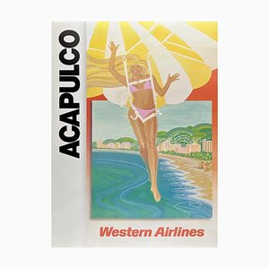 Affiche Acapulco de Western Airlnes, 1980