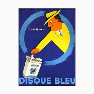 Blaues Scheiben Zigaretten Poster, 1960