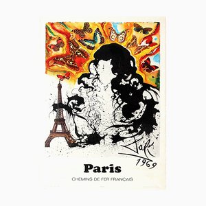 Paris French Railways Salvador Dali 1 Poster, 1969