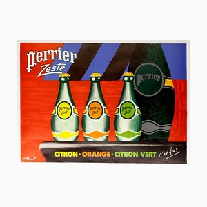 Zeste Poster by Bernard Villemot for Perrier, 1987