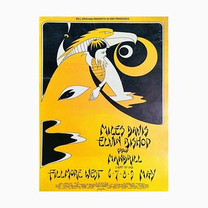 David Singer, Miles Davis and Elvin Bishop at Fillmore West Poster, 1971