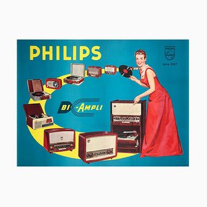 Bi-Ampli Radio Poster from Philips, 1957