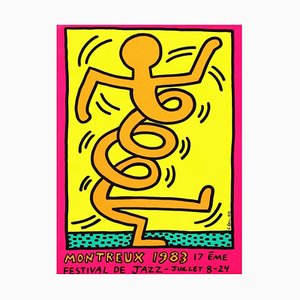Montreux Jazz Festival Pink Poster by Keith Haring , 1983