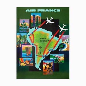 Air France South America Poster, 1965