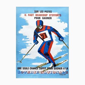 National Lottery Skiing Poster ,1967
