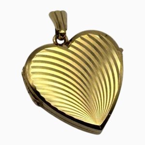 Pendentif Médaillon Coeur Vintage en Or 9 Carats