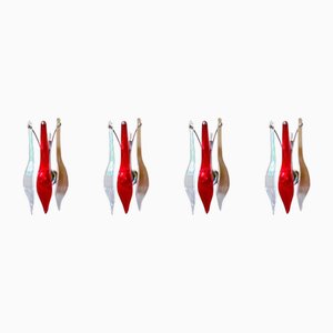 Large Wall Lights in Murano Glass, 2000, Set of 4