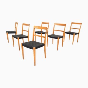 Vintage Swedish Mimat Mi401 Dining Chairs by Bruno Mathsson, 1950s, Set of 6