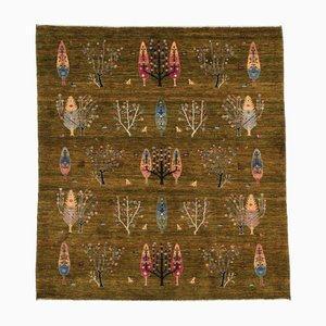 Rizbaft Hand-Knotted Rug in Virgin Wool