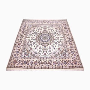 Nain Hand-Knotted Rug with Floral Pattern