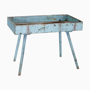 Antiker schwedischer Gartentisch aus bemaltem Kiefernholz
