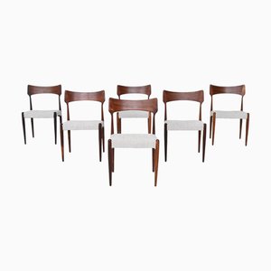 Sillas de comedor danesas vintage de palisandro de Christian Linneberg para Christian Linneberg, 1960. Juego de 6