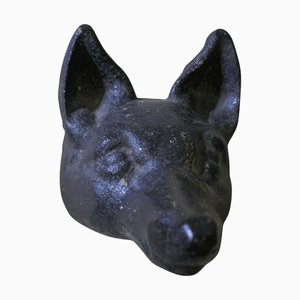 Butoir de porte tête de renard en fonte
