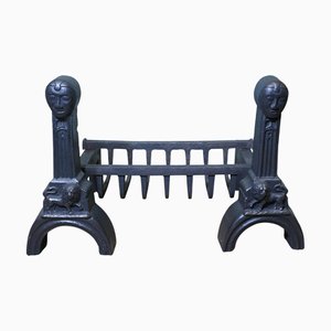 Inglenook Fire Grate on Andirons, 19th Century