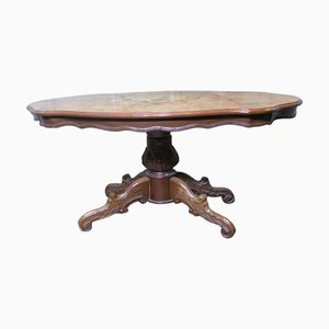 Large Regency Style Birdseye Veneer Coffee Table, 1930s