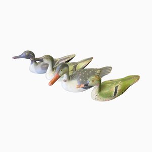 Painted and Carved Decoy Ducks, Set of 4