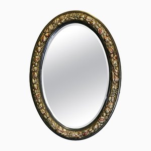 Large Oval Gesso Mirror with Fruit, 1900