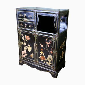 Meuble de Chinoiserie Vintage avec Oiseaux et Fleurs, 1920